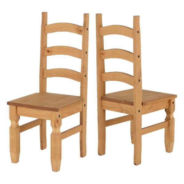 Central Oak Wooden Dining Chairs In Pair