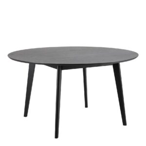 Riga Wooden Dining Table Round Large In Matt Black