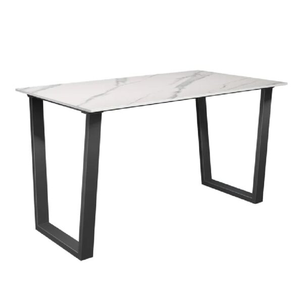 Caldwell Ceramic Rectangular Dining Table In White