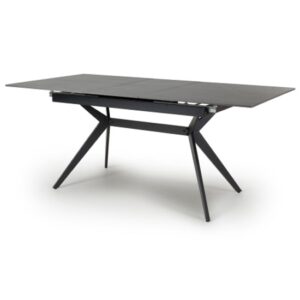 Tarsus Ceramic Extending Dining Table With Metal Legs In Grey