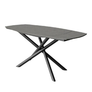 Gardiner Ceramic Extending Dining Table In Matte Grey