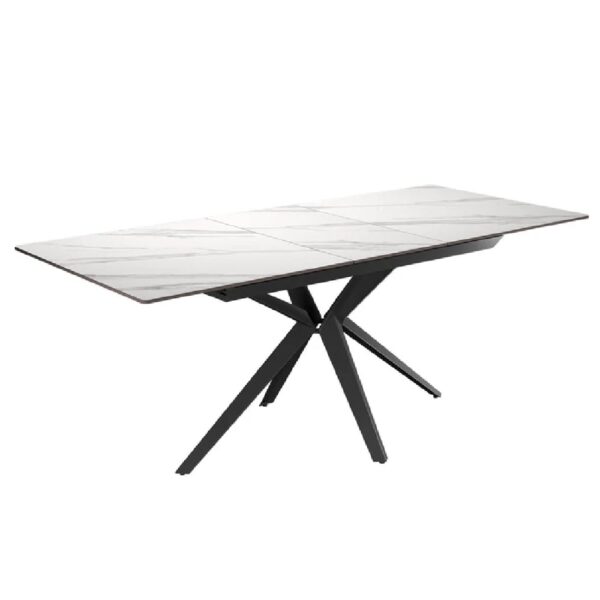 Vashon Ceramic Pull Out Extending Dining Table In White