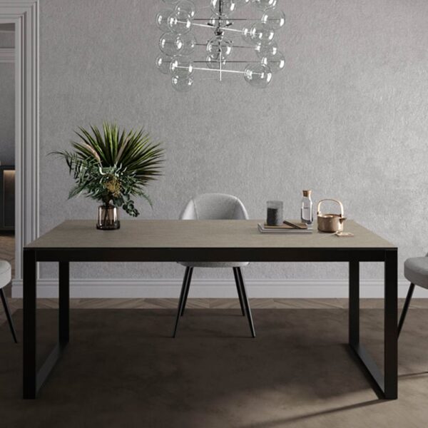 Venice Small High Gloss Dining Table In Champagne And Black