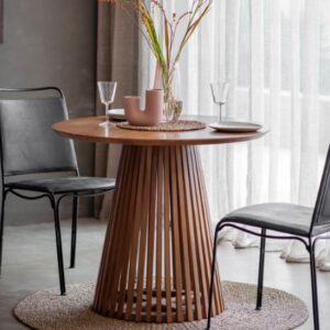 Brookline Wooden Round Dining Table In Natural