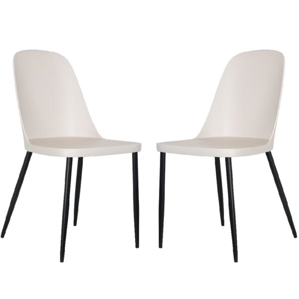 Arta Duo Calico Plastic Seat Dining Chairs In Pair