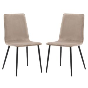 Wickham Taupe Fabric Dining Chairs In Pair