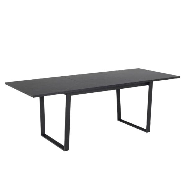 Amarillo Wooden Dining Table In Black Marble Effect