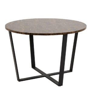 Amarillo Wooden Dining Table Round In Brown Melamine Effect