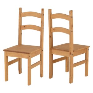 Baraboo Oak Wooden Dining Chairs In Pair