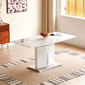 Belmonte High Gloss Extending Dining Table Small In White