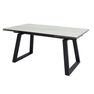 Darien Extending Ceramic Marble Dining Table In White