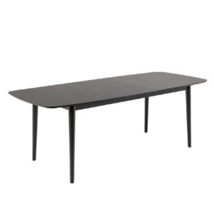 Marshfield Wooden Rectangular Extending Dining Table In Black